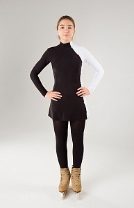 Платье для фигурного катания SilverSkate Шанель Чёрно-Белое