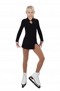 Женское платье для фигурного катания SilverSkate Капля Чёрный